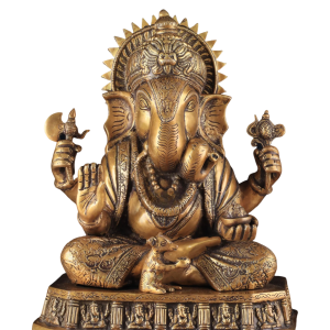 Brass Dagduseth Ganapati | 13.5" x 11" x 7.5" | 11.56 kg | Traditional Temple Form | Prosperity & Devotion | Sacred Hindu Art | Jaipurio